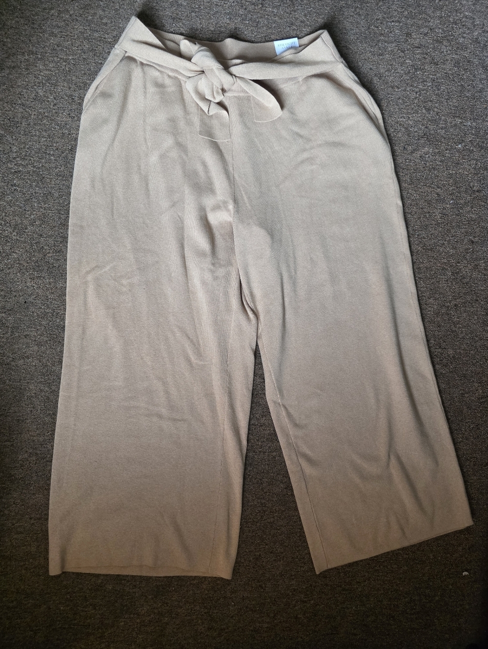 Lane Bryant Wide Leg Tie-Waist Pants in Beige